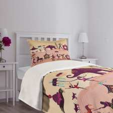 Oriental Fantasy Theme Bedspread Set