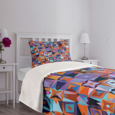 Geometric Tile Bedspread Set