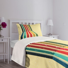 Vintage Colorful Strips Bedspread Set