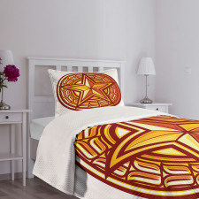 Seal Design in Warm Tones Bedspread Set