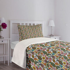 Retro Paisley Colorful Bedspread Set