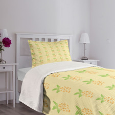 Watercolor Pineapple Bedspread Set