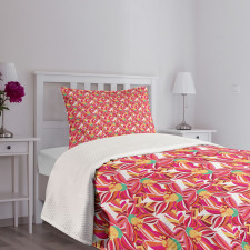 Abstract Spring Blossoms Bedspread Set