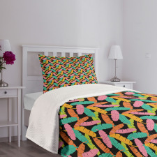 Colorful Banana Leaves Bedspread Set