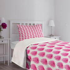 Pink Forest Leaves Bedspread Set