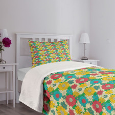 Vintage Flowers Art Bedspread Set