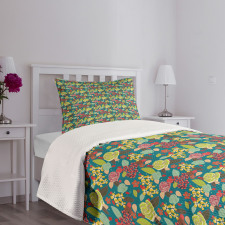 Colorful Bedding Plants Bedspread Set