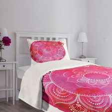 Pink Watercolor Mandala Bedspread Set