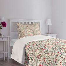 Flora and Fauna Pattern Bedspread Set