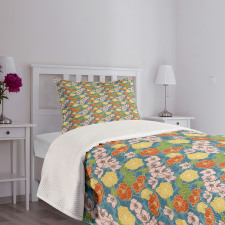 Ornate Poppy Bouquet Bedspread Set