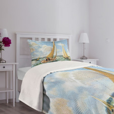 Sailing Wavy Sea Bedspread Set