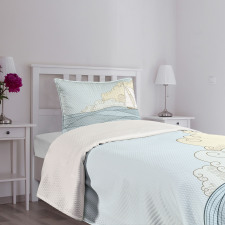 Doodle Style Ocean Bedspread Set