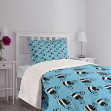 Panda on Bicycle Bedspread Set