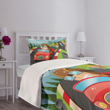 Auto Racing Boys Bedspread Set