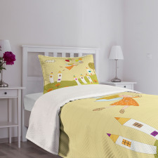 Fairy Flying over City Bedspread Set