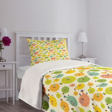 Funny Pufferfish Colorful Bedspread Set