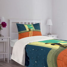 Woman on Ladder Bedspread Set