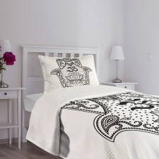 Oriental Curlicues Lotus Bedspread Set