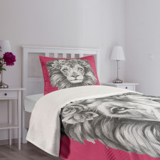 Wild Animal Floral Wreath Bedspread Set