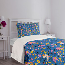 Funky Abstract Cartoon Bedspread Set