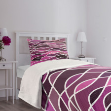 Wavy Stripes and Mosaic Bedspread Set