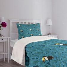 Blue Eyed Toucan Bedspread Set