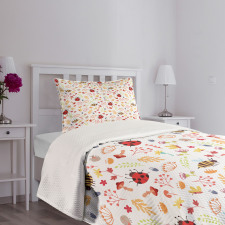 Autumn Theme Doodle Bugs Bedspread Set