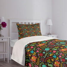 Cartoon Insects Playing Bedspread Set