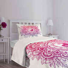 Floral Yin Yang Sign Bedspread Set