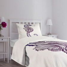 Boho Seahorse Tattoo Bedspread Set