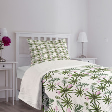 Bended Neck Flamingo Bedspread Set