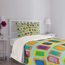 Uneven Rectangles Bedspread Set