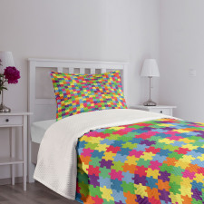 Patchwork Puzzle Piece Bedspread Set