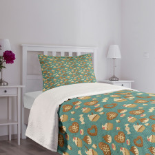 Hearty Cupcake Medley Bedspread Set