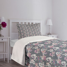 Ornamental Fuzzy Dahlia Bedspread Set