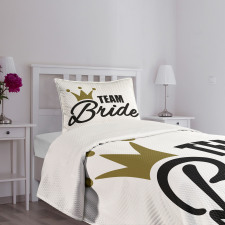 Heraldic Crown Text Bedspread Set