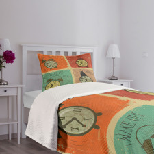 Grunge Wake up Alarm Bedspread Set