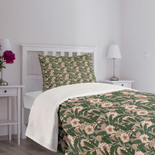 Pinkish Anemone Plant Bedspread Set