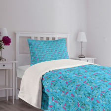 Wavy Stems and Branches Bedspread Set