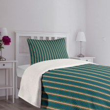 Grungy Stripes Dots Bedspread Set