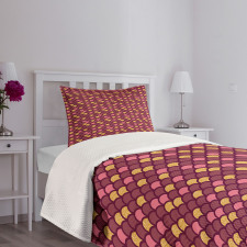 Modern Arc Shapes Bedspread Set