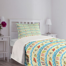 Sea Waves and Sand Bedspread Set