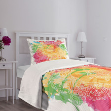 Outline Flower Bedspread Set
