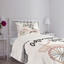 Bicyclend Words Bedspread Set