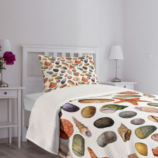 Watercolor Sea Elements Bedspread Set