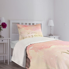 Pink Watercolor Bedspread Set