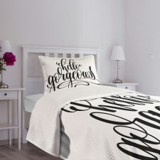 Calligraphy Font Bedspread Set