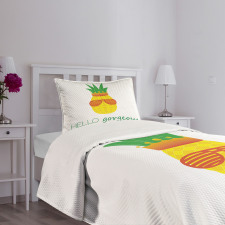 Doodle Pineapple Bedspread Set