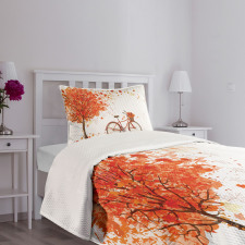 Watercolor Fall Season Bedspread Set