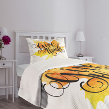 Autumn Leaf with Phrase Bedspread Set